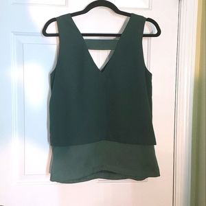 Banana Republic Green Sleeveless 2 Layer Top